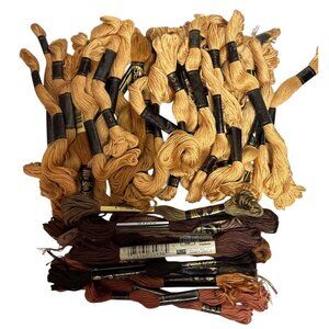 Embroidery Floss Assorted Lot DMC Galaxy Rose 40 Skeins Beige Brown